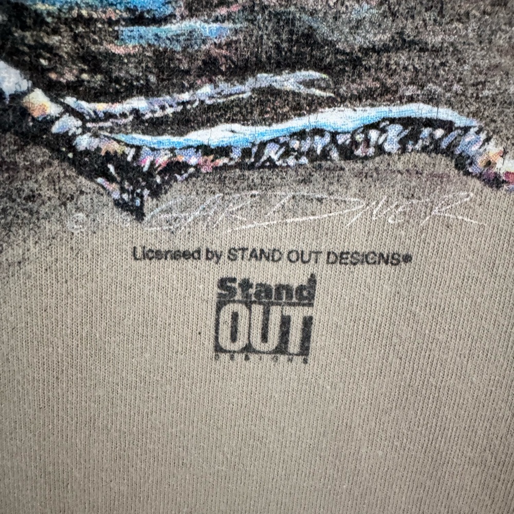 90s Wolf Graphic Tee Stand Out Designs Print - Picture 3 of 10